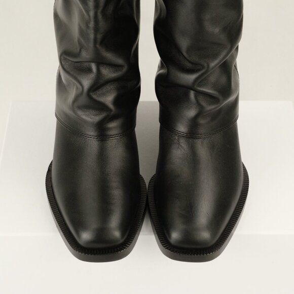 Fendi Minerva Knee-High 55mm Leather Boots, Black, EU 36/US 6 - Picture 9 of 15